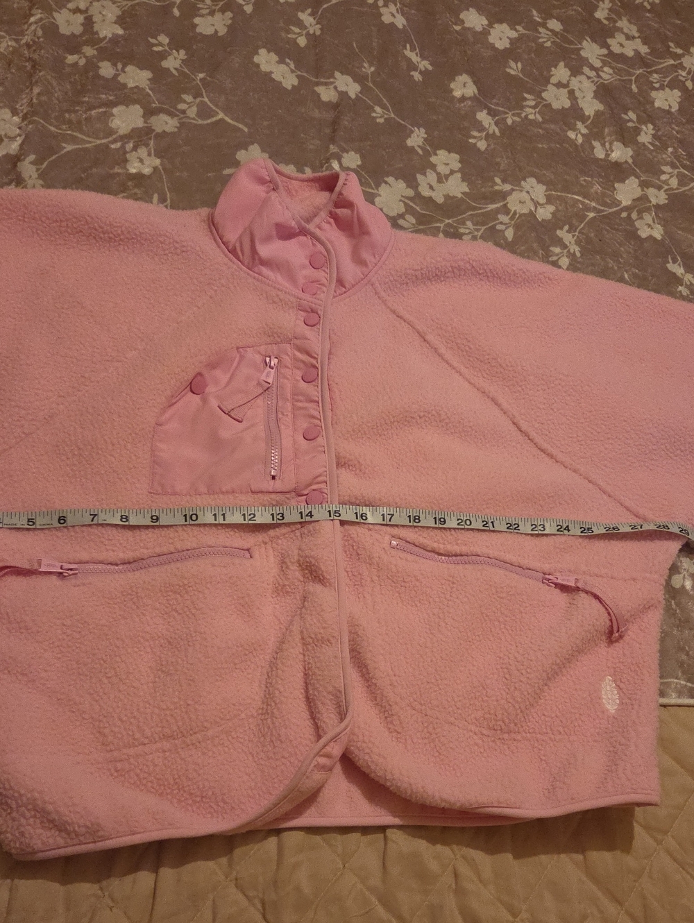 NEW Free People FP Movement Hit The Slopes fleece jacket in pink - Picture 5 of 7